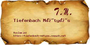 Tiefenbach Mátyás névjegykártya